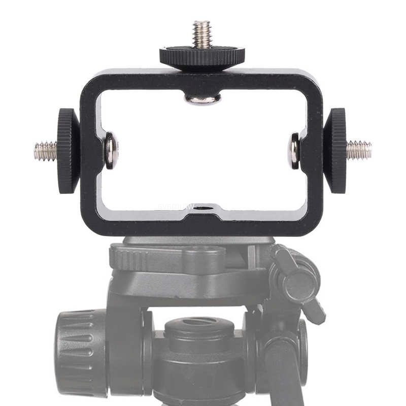 Camera Cage Baseplate - 3 in 1ブラケット,フラッシュアダプター,GoProライブブロードキャスト用ライトスタンド,自撮り写真