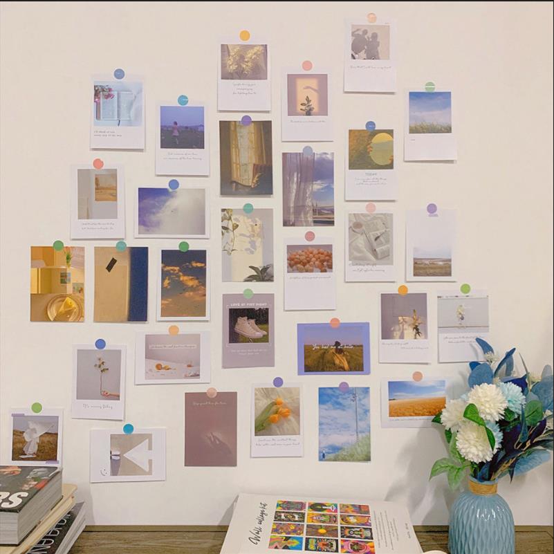 Photography Studio - 30枚入り インスタ映え リビングポスターステッカーセット DIY背景壁コラージュポストカード 自宅リビングルームスタジオ写真撮影デコレーション用