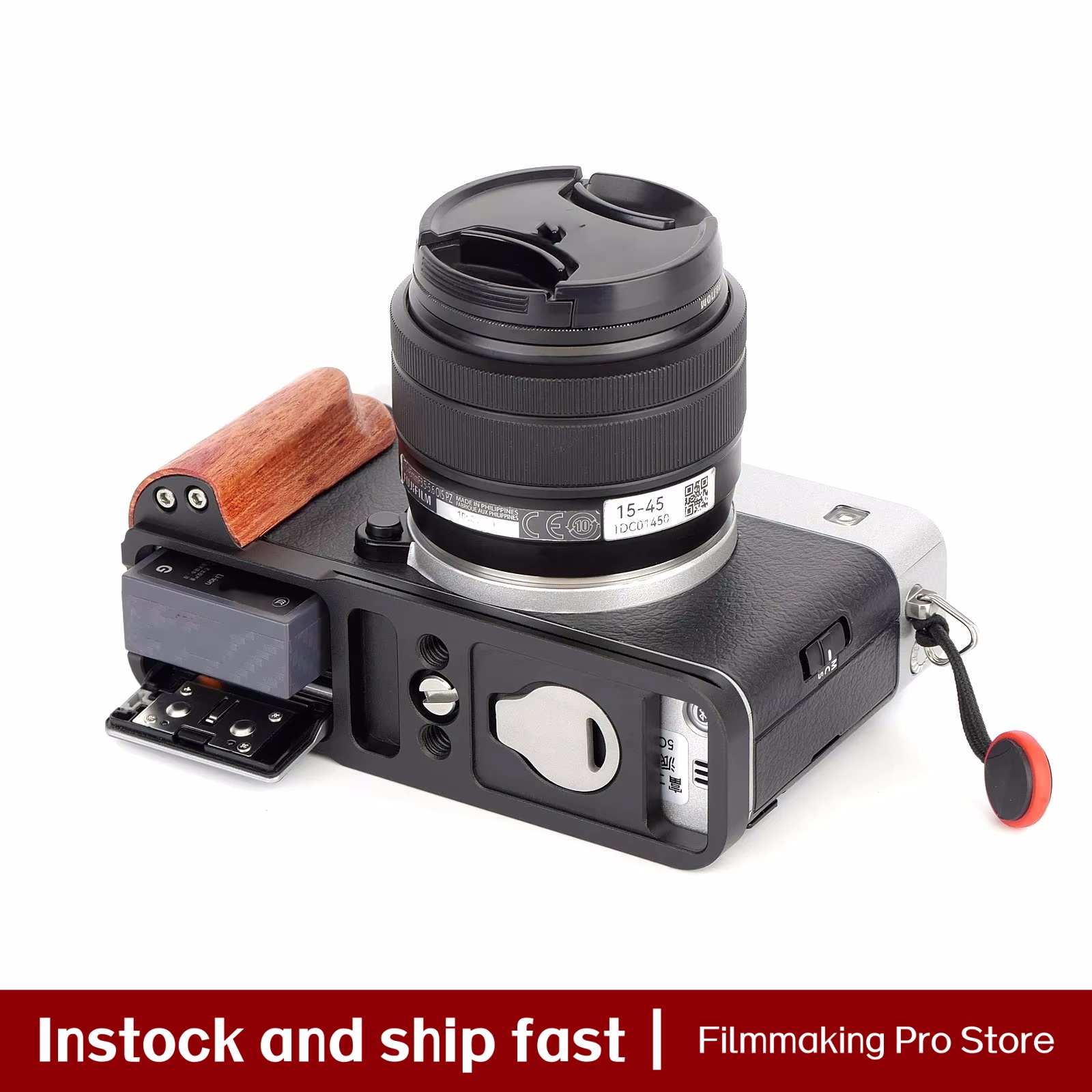 Camera Cage Baseplate - FITTEST 木製ハンドグリップ 富士フイルム X-E5 XE5 カメラグリップ