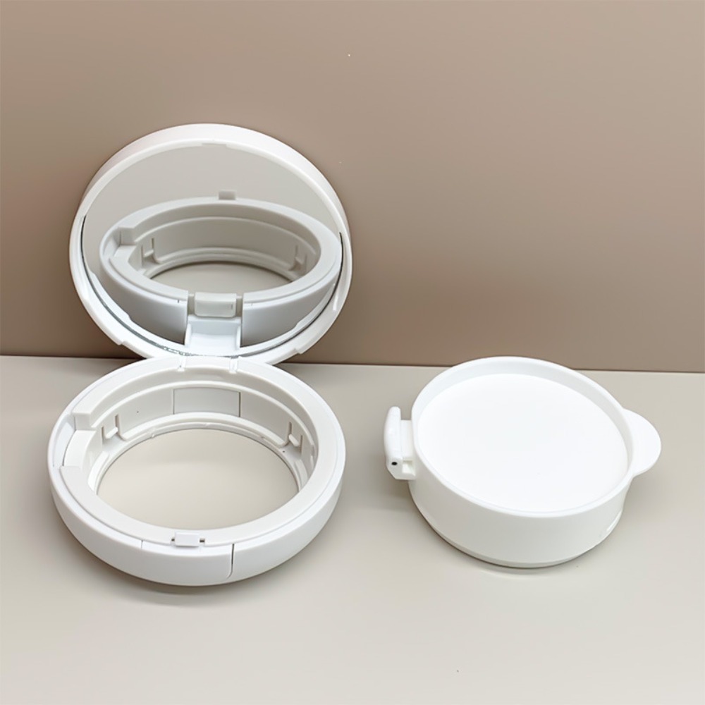 Beauty Dish Softbox - 15g/0.5オンス 空のエアクッションパフボックス 携帯用化粧品ケース パウダースポンジミラー付き BBクリーム・ファンデーション用