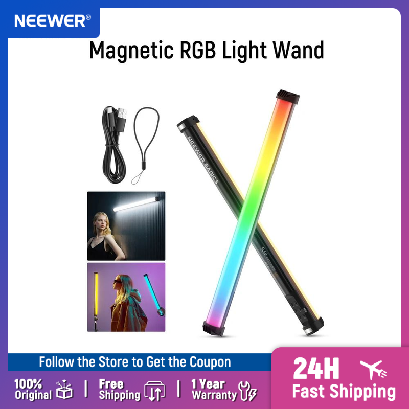 Photography Basic - NEEWER ベーシック 21インチ 磁気RGBライトワンド LEDハンドヘルドビデオチューブ照明スティック スタジオ写真撮影