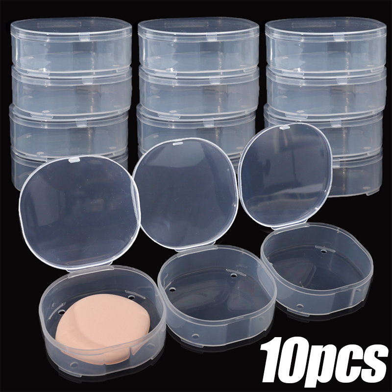 Beauty Dish Softbox - 1/10 個透明正方形プラスチックボックス化粧パウダーパフエアクッション収納ケースジュエリーダイヤモンド包装整理ホルダー