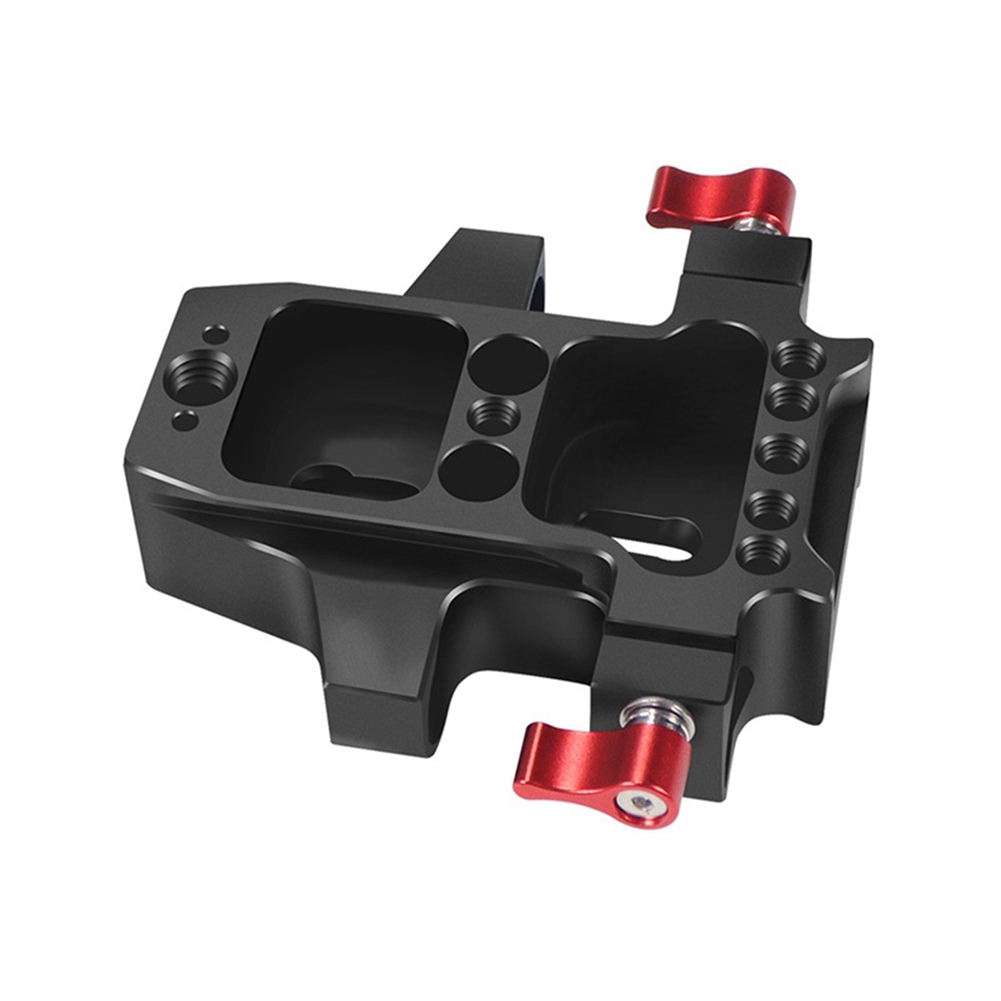 Camera Cage Baseplate - よく作られたユニバーサルベースプレート、デュアル15mmポールレールクランプ付き、カメラケージベースプレート三脚取り付けプレートカメラアクセサリー用
