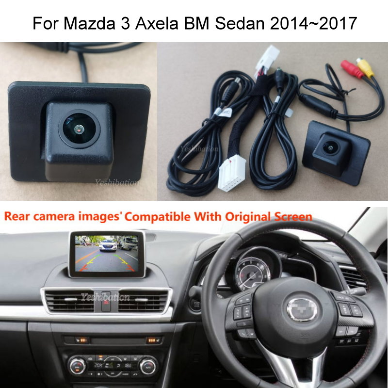 Xiaomi Photography Kit - 車のリアカメラのセット,mazda 3,axela mazda3セダンbm bm bn,2014〜2018,HD,暗視,rca,オリジナル画面
