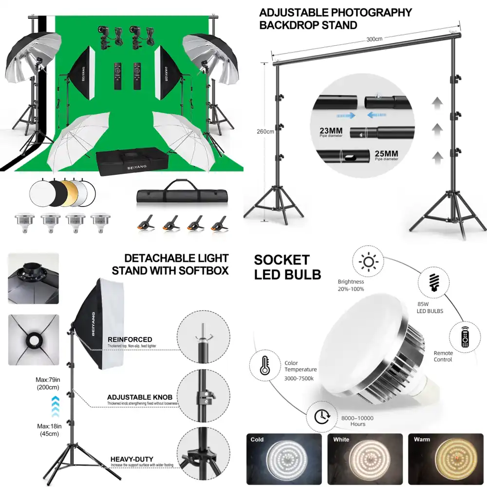 調整可能な写真撮影用背景スタンドキット（2.6x3m） |  - Backdrop Stand Kit のレビューと価格