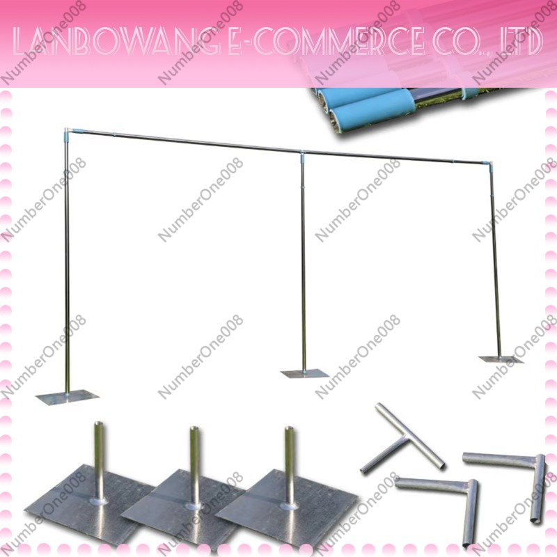 結婚式の背景幕パーティー舞台装飾パイプドレープステンレス鋼背 - Backdrop Stand Kit のレビューと価格