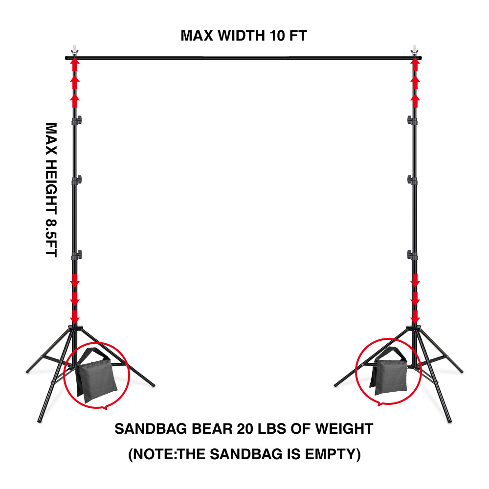 写真撮影用キャリングバッグ付き背景サポートシステムキット,背 - Backdrop Stand Kit のレビューと価格