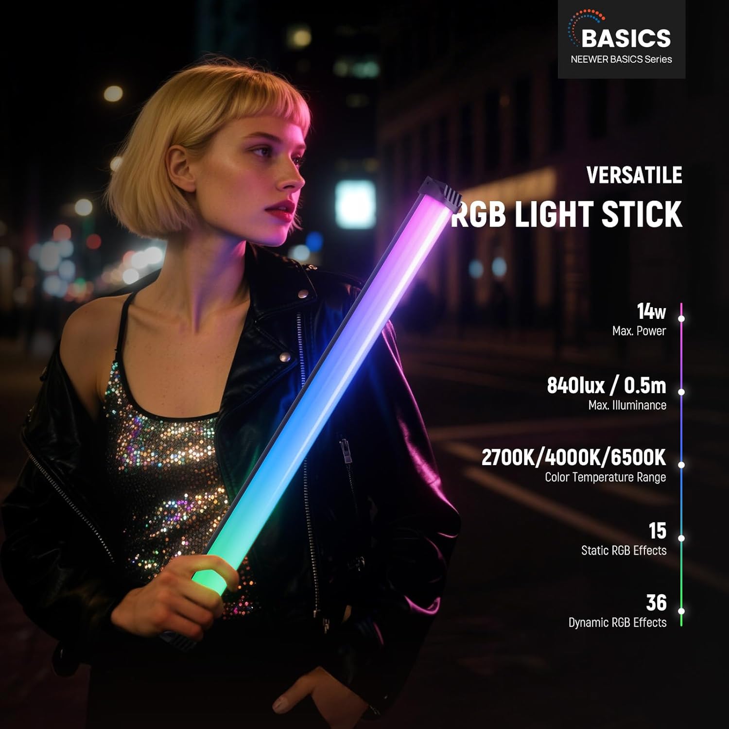 NEEWER ベーシック 21インチ 磁気RGBライトワンド - Photography Basic のレビューと価格
