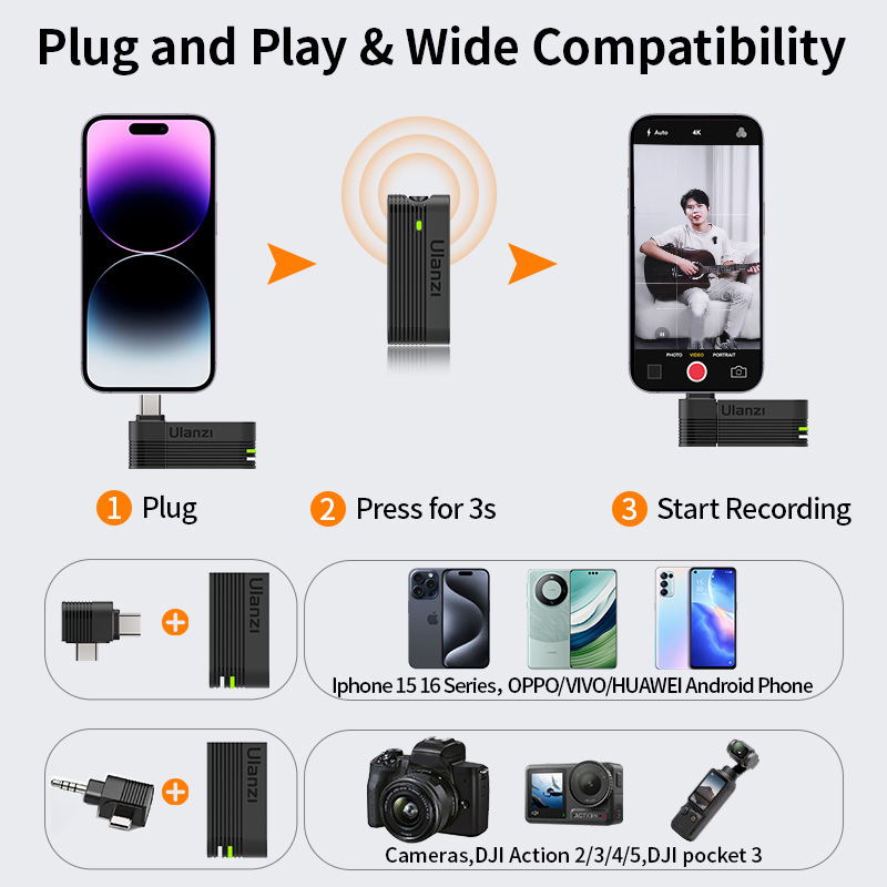 Ulanzi A100 マイク スマートフォン ワイヤレス  - Xiaomi Photography Kit のレビューと価格