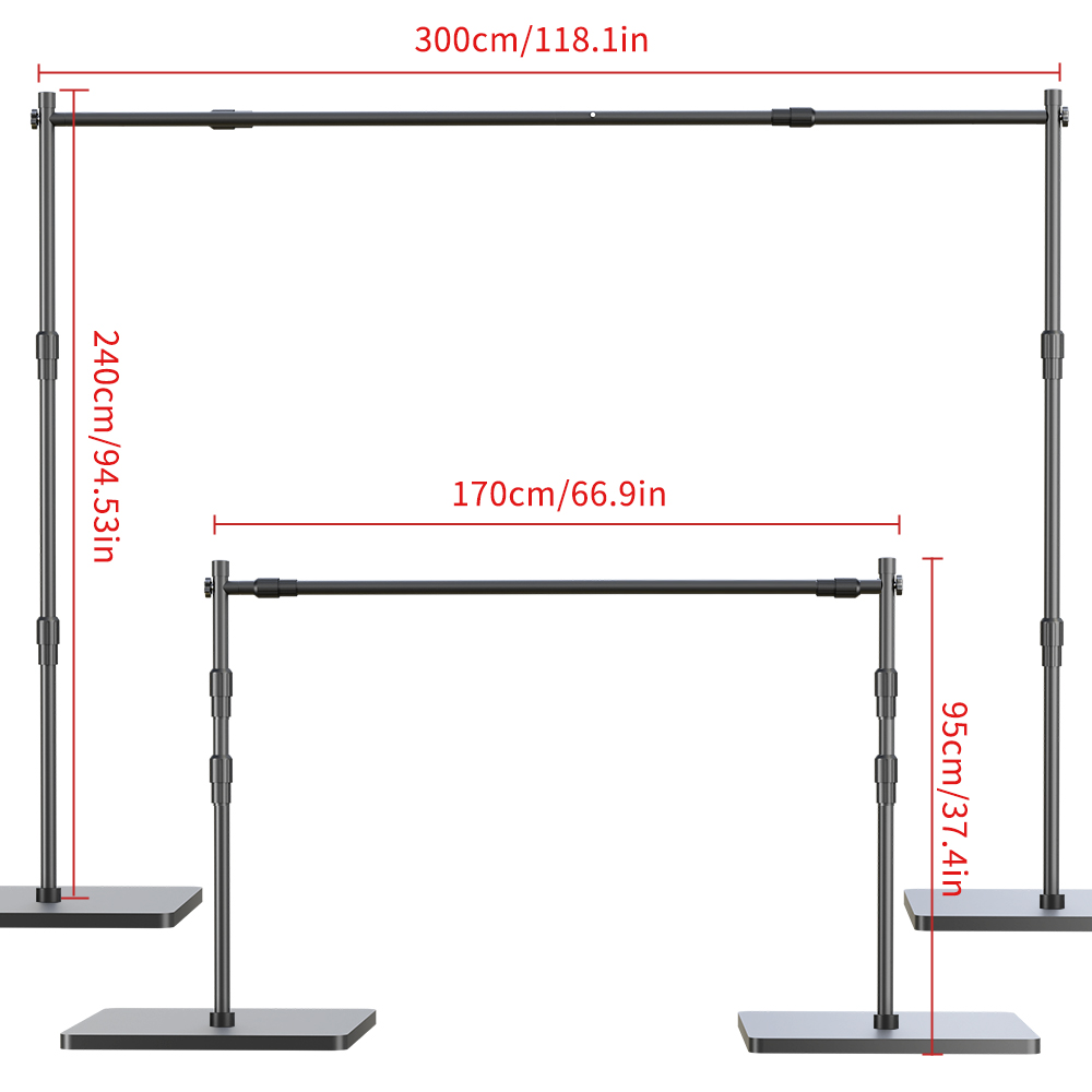 2.4×3mヘビーデューティー背景スタンド、写真背景サポート - Backdrop Stand Kit のレビューと価格