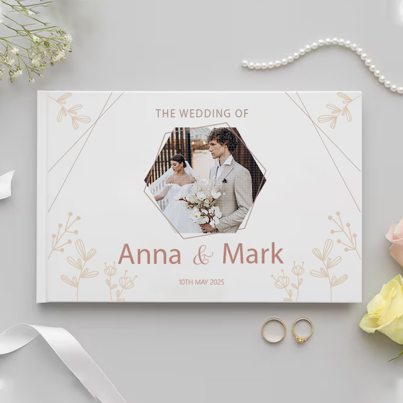 結婚祝い用のパーソナライズされたゲストブック ホワイトノーブ - Photography Basic のレビューと価格
