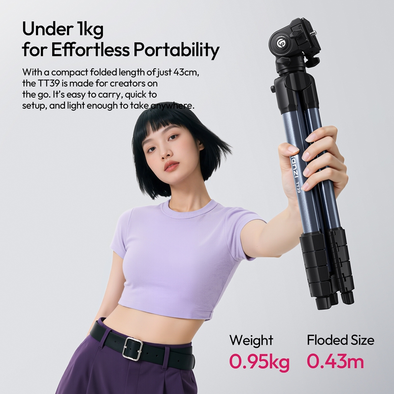 Ulanzi TT39 1.55M ビデオカメラ三脚 トラベ - Camera Tripod Carbon のレビューと価格