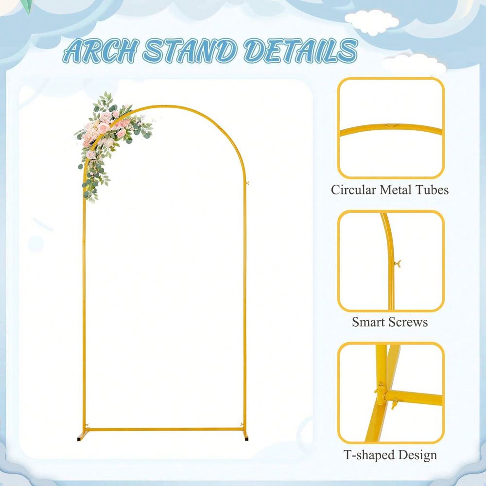 ウェディングアーチ背景スタンド 6.6フィート、ゴールドメタ - Backdrop Stand Kit のレビューと価格