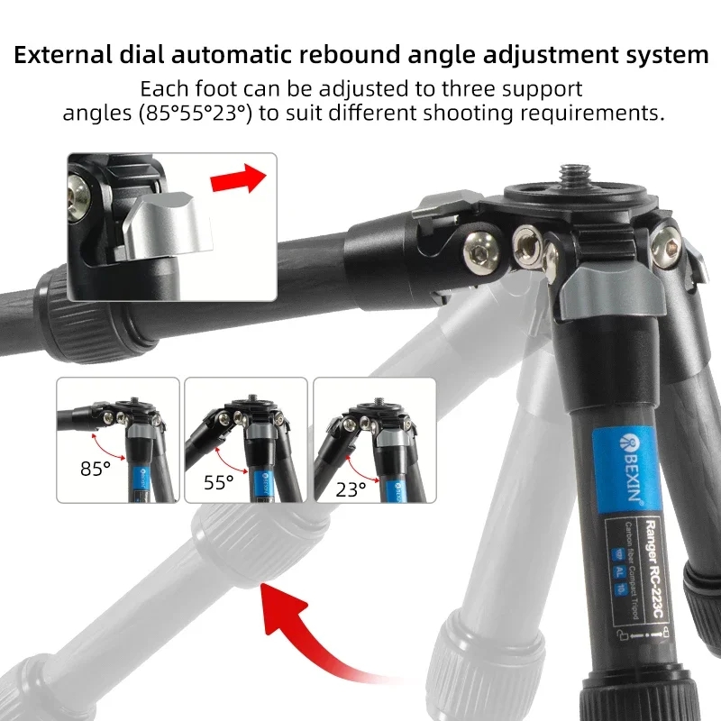 BEXIN ミニカーボンファイバー三脚ポータブル折りたたみコ - Camera Tripod Carbon のレビューと価格