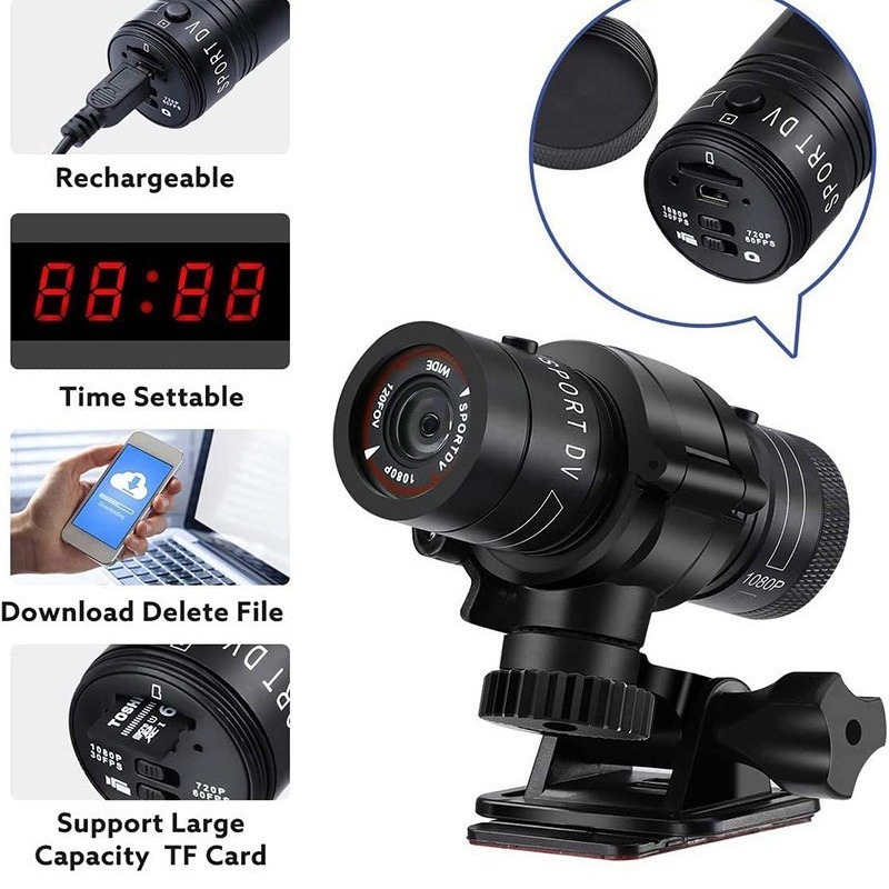 F9/1080P高画質防水スポーツDV広角自転車ヘルメット、 - Photography High Angle のレビューと価格