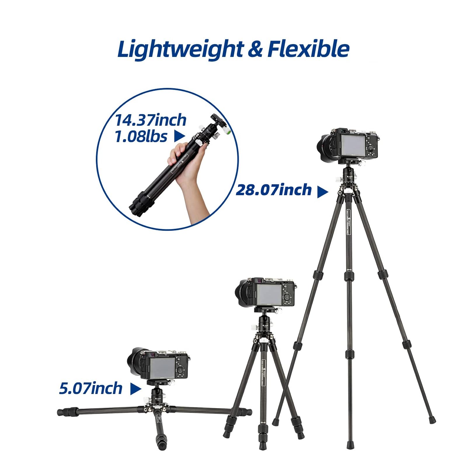 Fotorpro 71 センチメートル軽量旅行三脚コンパクト - Camera Tripod Carbon のレビューと価格