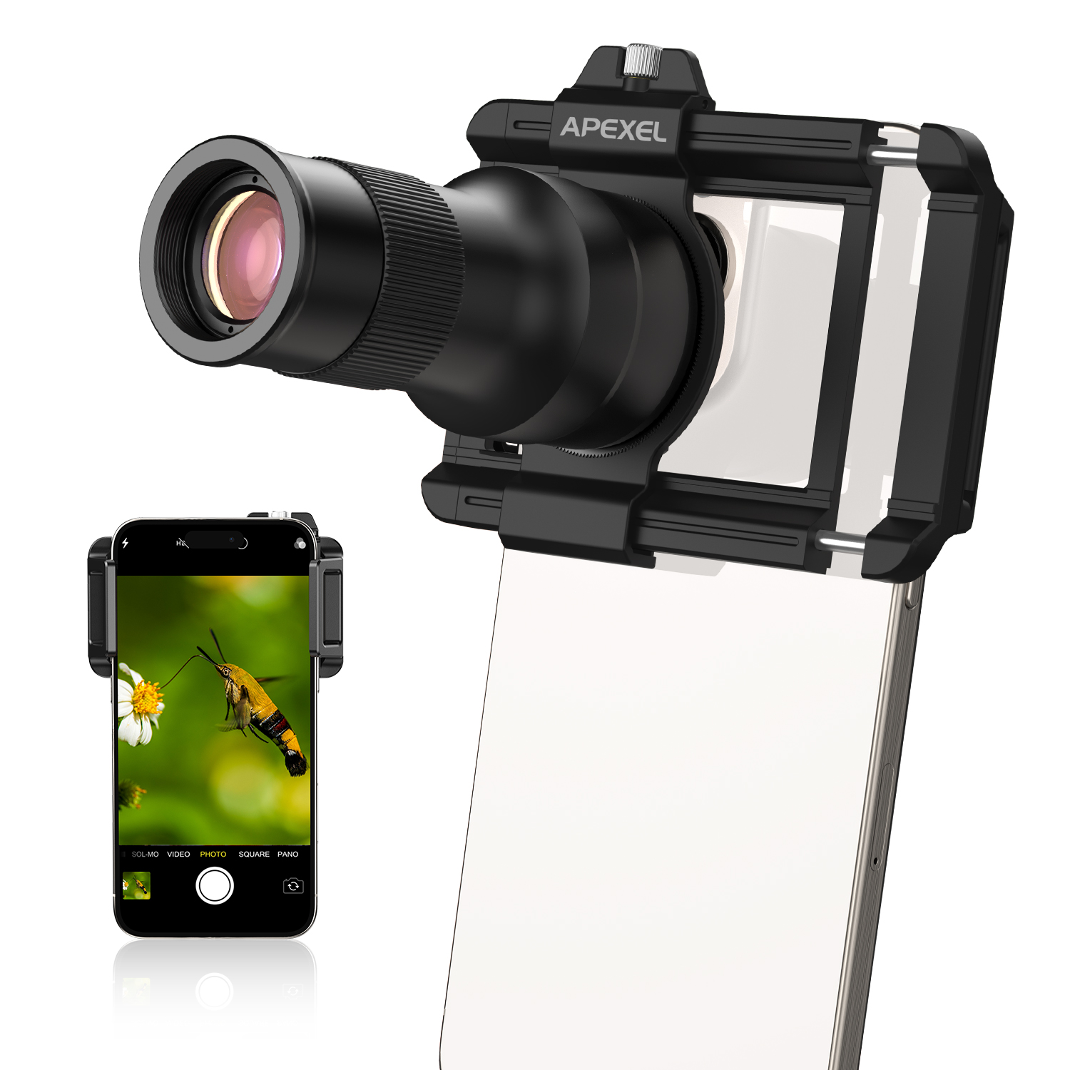 APEXEL 6倍望遠マクロレンズホルダー HDトラベルスポ - Photography Major のレビューと価格